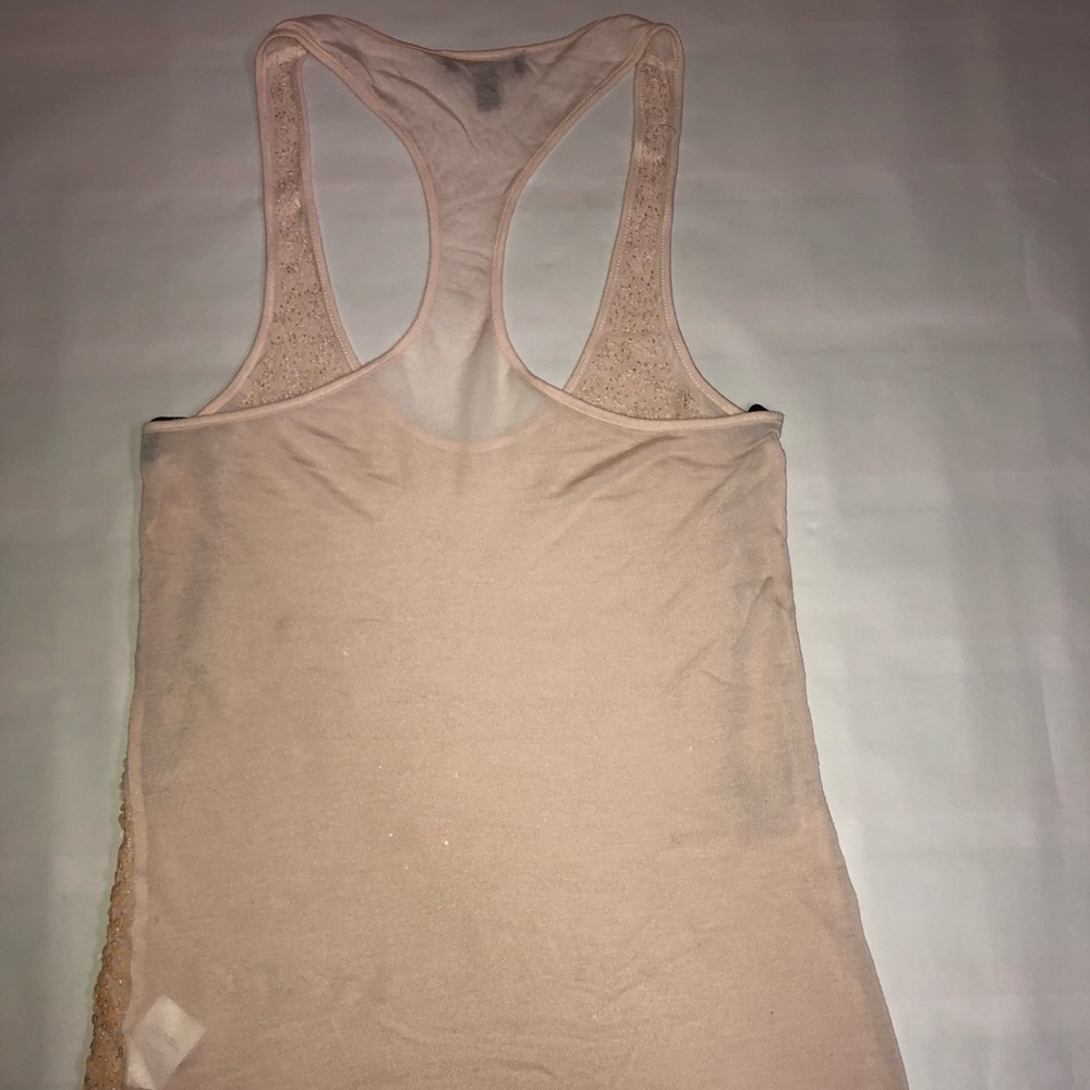 Peach Bebe Sequined Racerback tank. - Picture 2 of 3